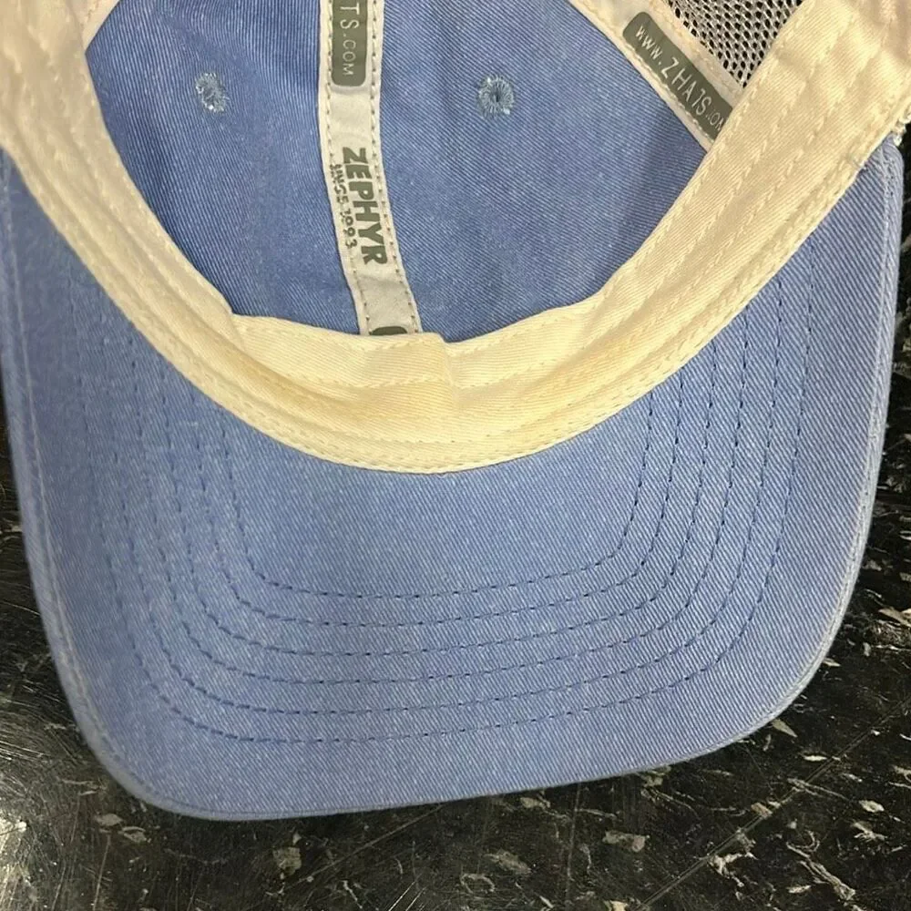Zephyr Murdoch's Galveston Island Trucker Hat Cap Mesh Back Snapback TX Lt Blue